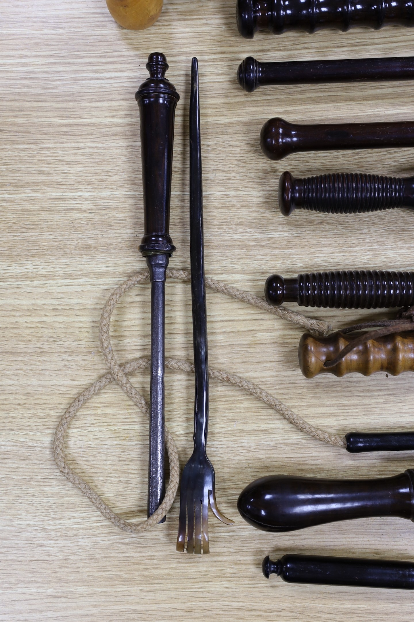 A selection of priests, coshes, truncheons etc.